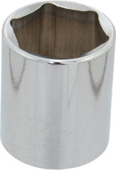 Proto - 1/2" Drive, Standard Hand Socket - 6 Points, 1-3/4" OAL, Chrome Finish - Best Tool & Supply