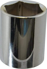 Proto - 1/2" Drive, Standard Hand Socket - 6 Points, 1-3/4" OAL, Chrome Finish - Best Tool & Supply