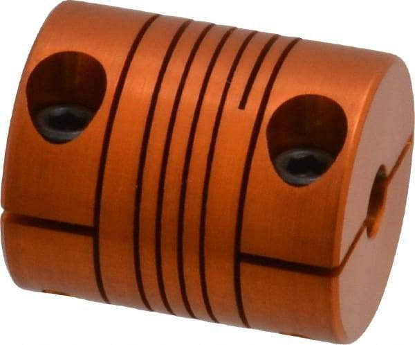 Lovejoy - 3/16" Max Bore Diam, Flexible Clamp Hub Coupling - 3/4" OD, 0.9" OAL, Anodized Aluminum - Best Tool & Supply