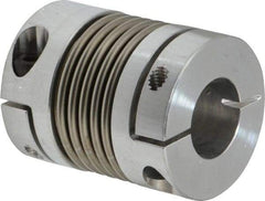 Lovejoy - 5/8" Max Bore Diam, Flexible Bellows Clamp Coupling - 1.28" OD, 1.614" OAL, Aluminum Hub with Stainless Steel Bellows - Best Tool & Supply