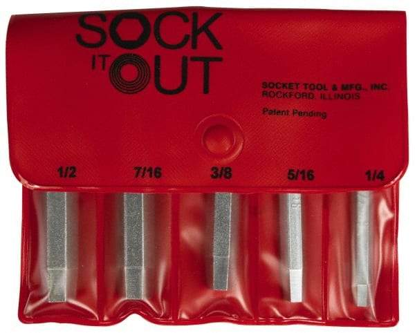 Sock It Out - Flat Head Cap Screw Extractor Set - 1/4 to 1/2 Size Range - Best Tool & Supply