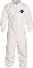 Dupont - Size M Film Laminate General Purpose Coveralls - White, Zipper Closure, Elastic Cuffs, Elastic Ankles, Serged Seams - Best Tool & Supply