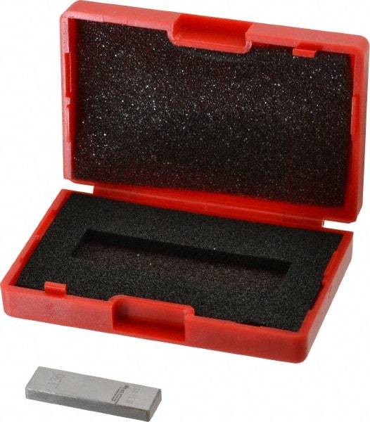 SPI - 0.136" Rectangular Steel Gage Block - Accuracy Grade AS-1, Includes NIST Traceability Certification - Best Tool & Supply