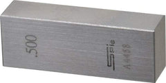 SPI - 0.5" Rectangular Steel Gage Block - Accuracy Grade AS-1, Includes NIST Traceability Certification - Best Tool & Supply