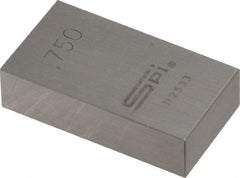 SPI - 0.75" Rectangular Steel Gage Block - Accuracy Grade AS-1, Includes NIST Traceability Certification - Best Tool & Supply