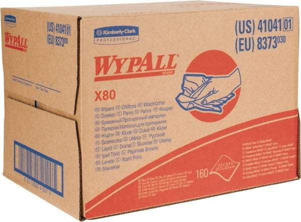 WypAll - X80 Dry Shop Towel/Industrial Wipes - Brag Box/Double Top Box, 16-3/4" x 12-1/2" Sheet Size, Blue - Best Tool & Supply