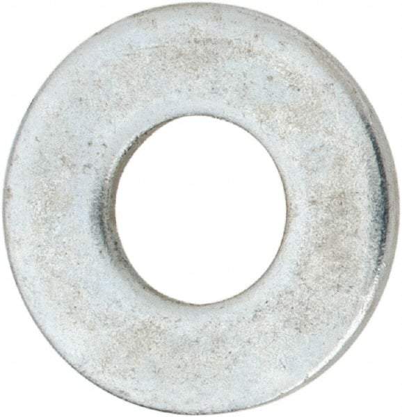 Value Collection - #10 Screw, Steel USS Flat Washer - 3/16" ID x 9/16" OD, 0.0469" Thick, Zinc-Plated Finish - Best Tool & Supply