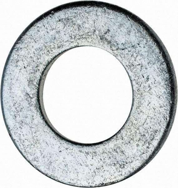 Value Collection - 9/16" Screw, Steel SAE Flat Washer - 19/32" ID x 1-3/16" OD, 3/32" Thick, Zinc-Plated Finish - Best Tool & Supply