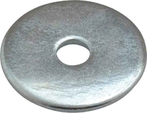 Value Collection - #10 Screw, Steel Fender Flat Washer - 3/16" ID x 1" OD, 0.047" Thick, Zinc-Plated Finish - Best Tool & Supply