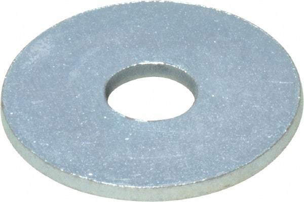 Value Collection - 1/4" Screw, Steel Fender Flat Washer - 1/4" ID x 1" OD, 0.049" Thick, Zinc-Plated Finish - Best Tool & Supply