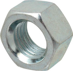 Value Collection - 1-8 UNC Steel Right Hand Hex Nut - 1-1/2" Across Flats, 0.8594" High, Zinc-Plated Finish - Best Tool & Supply