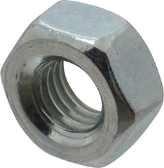 Value Collection - 1/4-28 UNF Steel Right Hand Hex Nut - 7/16" Across Flats, 0.2188" High, Zinc-Plated Finish - Best Tool & Supply