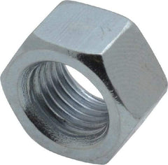 Value Collection - 3/8-24 UNF Steel Right Hand Hex Nut - 9/16" Across Flats, 0.3281" High, Zinc-Plated Finish - Best Tool & Supply