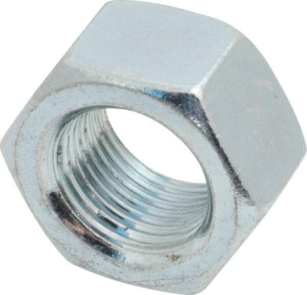 Value Collection - 3/4-16 UNF Steel Right Hand Hex Nut - 1-1/8" Across Flats, 0.6406" High, Zinc-Plated Finish - Best Tool & Supply