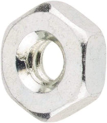 Value Collection - #4-40 UNC Steel Right Hand Machine Screw Hex Nut - 1/4" Across Flats, 3/32" High, Zinc-Plated Finish - Best Tool & Supply