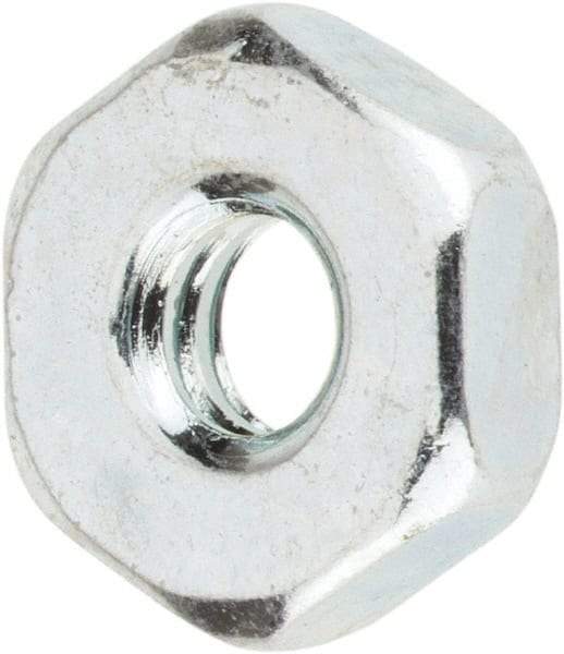 Value Collection - #6-32 UNC Steel Right Hand Machine Screw Hex Nut - 5/16" Across Flats, 7/64" High, Zinc-Plated Finish - Best Tool & Supply