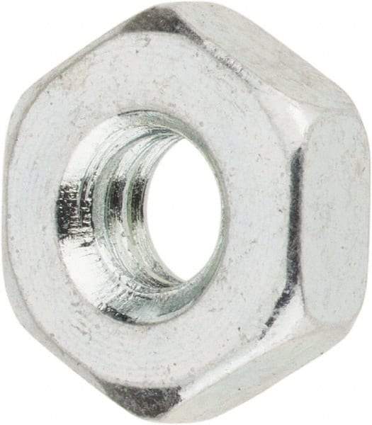 Value Collection - #8-32 UNC Steel Right Hand Machine Screw Hex Nut - 11/32" Across Flats, 1/8" High, Zinc-Plated Finish - Best Tool & Supply