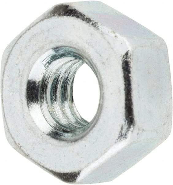 Value Collection - 1/4-20 UNC Steel Right Hand Heavy Hex Nut - 1/2" Across Flats, 0.2344" High, Zinc-Plated Finish - Best Tool & Supply