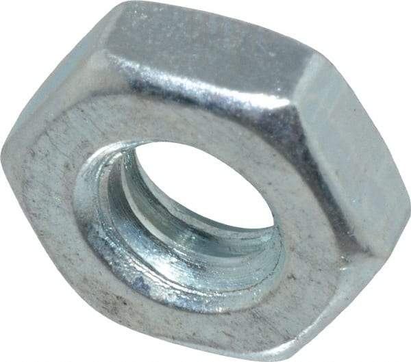 Value Collection - 1/4-20 UNC Steel Right Hand Hex Jam Nut - 7/16" Across Flats, 0.1563" High, Zinc-Plated Finish - Best Tool & Supply