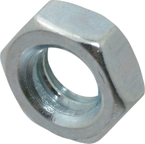 Value Collection - 5/16-18 UNC Steel Right Hand Hex Jam Nut - 1/2" Across Flats, 3/16" High, Zinc-Plated Finish - Best Tool & Supply