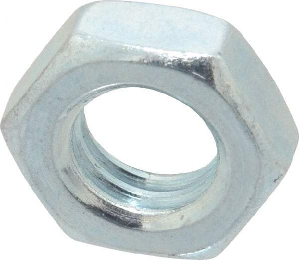 Value Collection - 7/16-14 UNC Steel Right Hand Hex Jam Nut - 11/16" Across Flats, 1/4" High, Zinc-Plated Finish - Best Tool & Supply