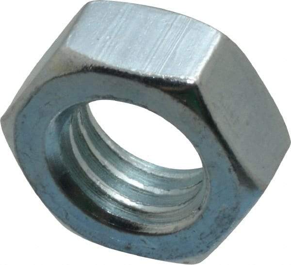 Value Collection - 1/2-13 UNC Steel Right Hand Hex Jam Nut - 3/4" Across Flats, 5/16" High, Zinc-Plated Finish - Best Tool & Supply