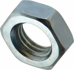 Value Collection - 9/16-12 UNC Steel Right Hand Hex Jam Nut - 7/16" Across Flats, 5/16" High, Zinc-Plated Finish - Best Tool & Supply