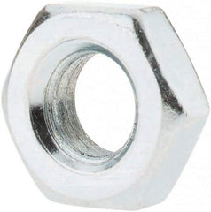 Value Collection - 1/4-28 UNF Steel Right Hand Hex Jam Nut - 7/16" Across Flats, 0.1563" High, Zinc-Plated Finish - Best Tool & Supply