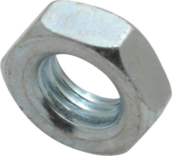 Value Collection - 5/16-24 UNF Steel Right Hand Hex Jam Nut - 1/2" Across Flats, 3/16" High, Zinc-Plated Finish - Best Tool & Supply