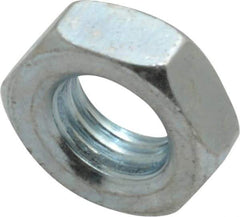 Value Collection - 5/16-24 UNF Steel Right Hand Hex Jam Nut - 1/2" Across Flats, 3/16" High, Zinc-Plated Finish - Best Tool & Supply