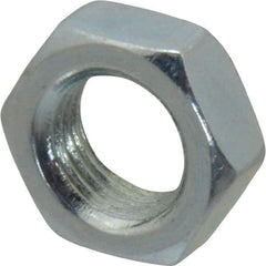 Value Collection - 3/8-24 UNF Steel Right Hand Hex Jam Nut - 9/16" Across Flats, 0.2188" High, Zinc-Plated Finish - Best Tool & Supply