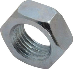 Value Collection - 1/2-20 UNF Steel Right Hand Hex Jam Nut - 3/4" Across Flats, 5/16" High, Zinc-Plated Finish - Best Tool & Supply