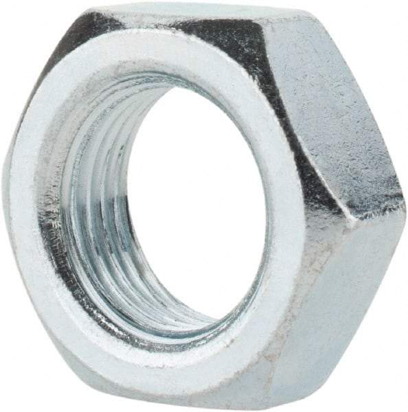 Value Collection - 5/8-18 UNF Steel Right Hand Hex Jam Nut - 15/16" Across Flats, 3/8" High, Zinc-Plated Finish - Best Tool & Supply