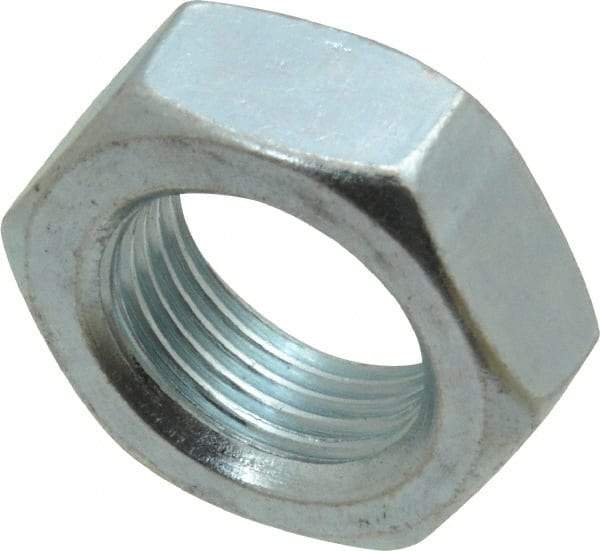 Value Collection - 3/4-16 UNF Steel Right Hand Hex Jam Nut - 1-1/8" Across Flats, 0.4219" High, Zinc-Plated Finish - Best Tool & Supply