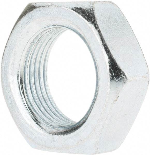 Value Collection - 1-14 UNF Steel Right Hand Hex Jam Nut - 1-1/2" Across Flats, 0.5469" High, Zinc-Plated Finish - Best Tool & Supply