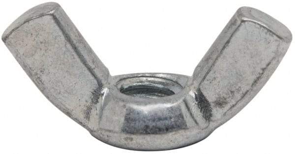 Value Collection - 1/4-20 UNC, Zinc Plated, Steel Standard Wing Nut - 1.1" Wing Span, 0.57" Wing Span - Best Tool & Supply