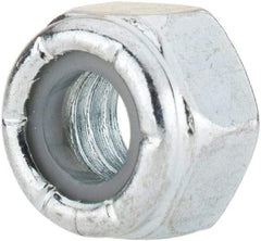 Value Collection - 5/16-18 UNC Grade 2 Hex Lock Nut with Nylon Insert - 1/2" Width Across Flats, 23/64" High, Zinc-Plated Finish - Best Tool & Supply