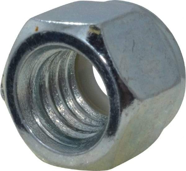 Value Collection - 3/8-16 UNC Grade 2 Hex Lock Nut with Nylon Insert - 9/16" Width Across Flats, 15/32" High, Zinc-Plated Finish - Best Tool & Supply