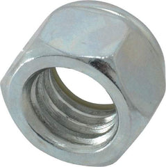 Value Collection - 7/16-14 UNC Grade 2 Hex Lock Nut with Nylon Insert - 11/16" Width Across Flats, 15/32" High, Zinc-Plated Finish - Best Tool & Supply