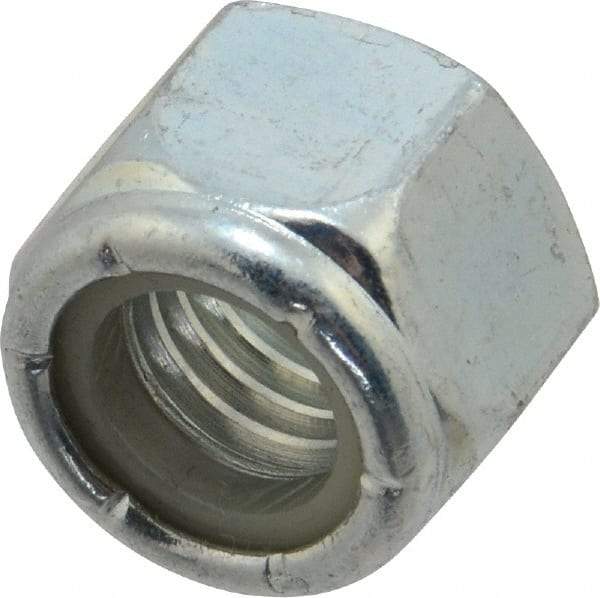 Value Collection - 1/2-13 UNC Grade 2 Hex Lock Nut with Nylon Insert - 3/4" Width Across Flats, 39/64" High, Zinc-Plated Finish - Best Tool & Supply