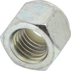 Value Collection - 5/8-11 UNC Grade 2 Hex Lock Nut with Nylon Insert - 15/16" Width Across Flats, 49/64" High, Zinc-Plated Finish - Best Tool & Supply