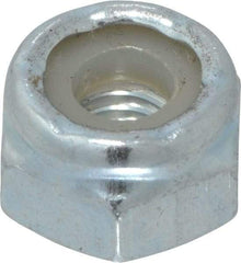 Value Collection - #10-32 UNF Grade 2 Hex Lock Nut with Nylon Insert - 3/8" Width Across Flats, 1/4" High, Zinc-Plated Finish - Best Tool & Supply