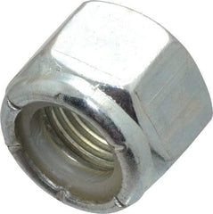 Value Collection - 1/2-20 UNF Grade 2 Hex Lock Nut with Nylon Insert - 3/4" Width Across Flats, 39/64" High, Zinc-Plated Finish - Best Tool & Supply