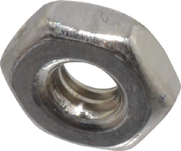 Value Collection - #2-56 UNC Stainless Steel Right Hand Machine Screw Hex Nut - 3/16" Across Flats, 1/16" High, Uncoated - Best Tool & Supply