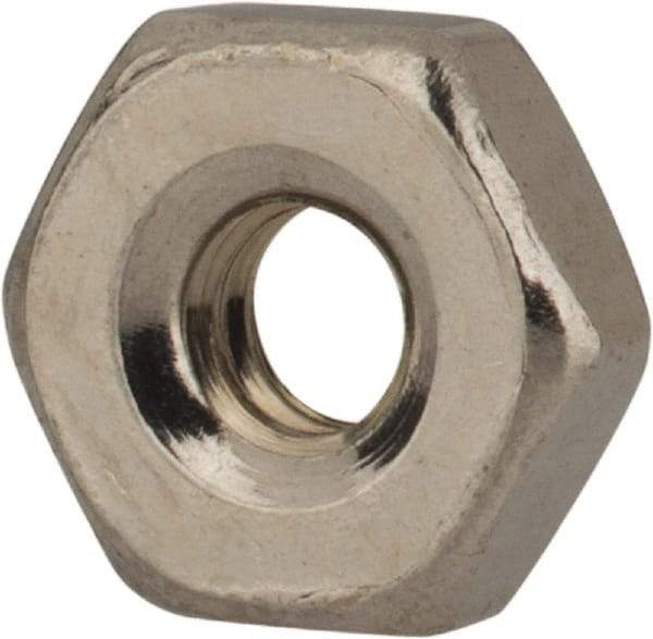 Value Collection - #4-40 UNC Stainless Steel Right Hand Machine Screw Hex Nut - 1/4" Across Flats, 3/32" High, Uncoated - Best Tool & Supply