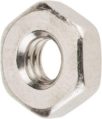 Value Collection - #8-32 UNC Stainless Steel Right Hand Machine Screw Hex Nut - 11/32" Across Flats, 1/8" High, Uncoated - Best Tool & Supply