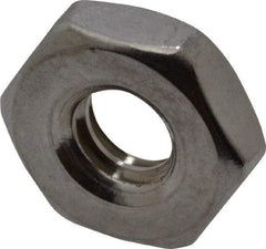 Value Collection - #10-24 UNC Stainless Steel Right Hand Machine Screw Hex Nut - 3/8" Across Flats, 1/8" High, Uncoated - Best Tool & Supply