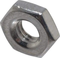 Value Collection - #10-32 UNF Stainless Steel Right Hand Machine Screw Hex Nut - 3/8" Across Flats, 1/8" High, Uncoated - Best Tool & Supply