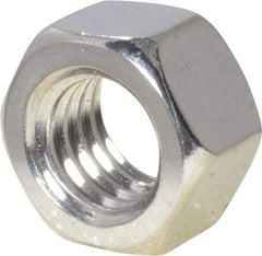 Value Collection - 3/8-16 UNC Stainless Steel Right Hand Hex Nut - 9/16" Across Flats, 21/64" High, Uncoated - Best Tool & Supply