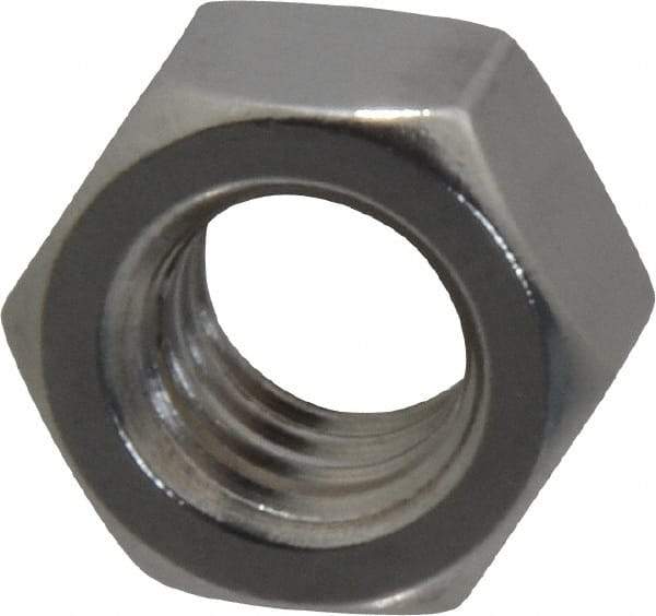 Value Collection - 7/16-14 UNC Stainless Steel Right Hand Hex Nut - 11/16" Across Flats, 3/8" High, Uncoated - Best Tool & Supply